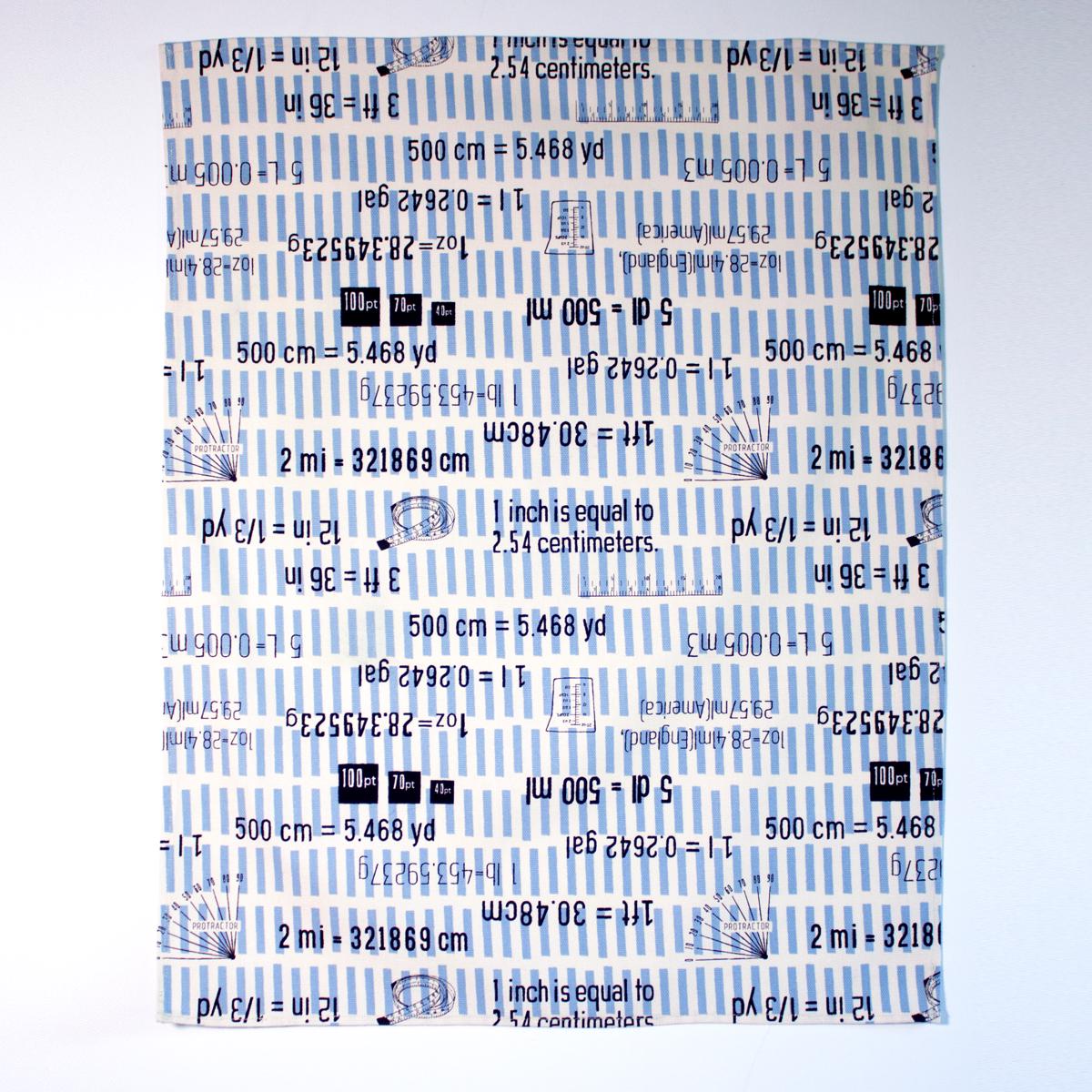 blue white tea towel