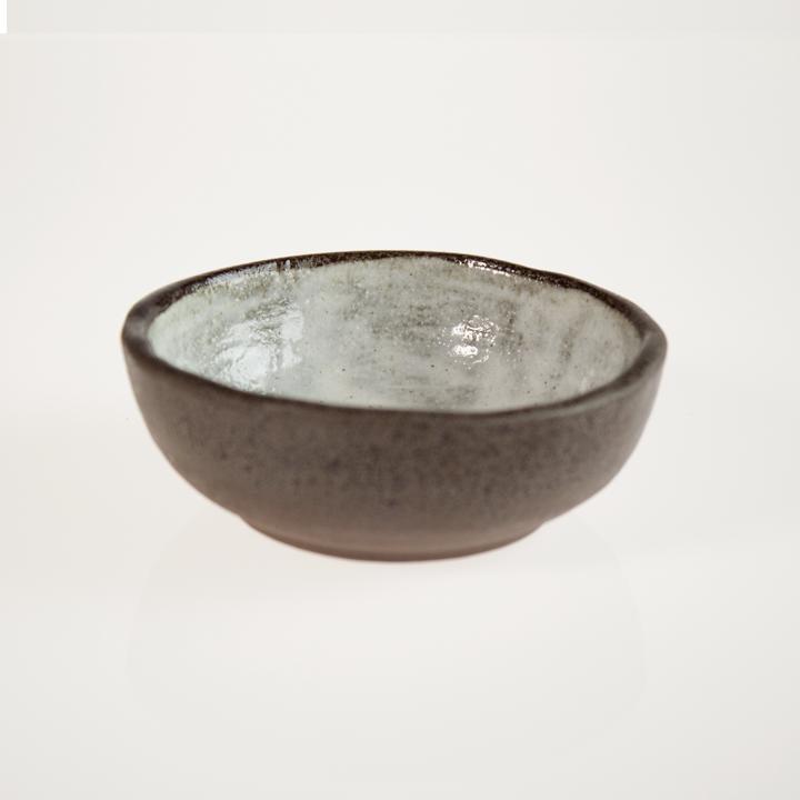 japandi pinch pot brown and white