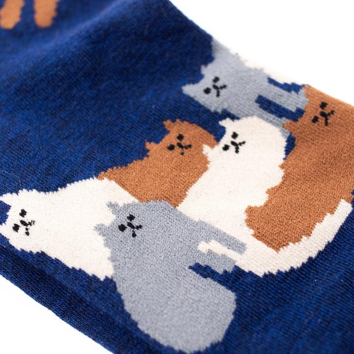 general neko socks dark blue closeup