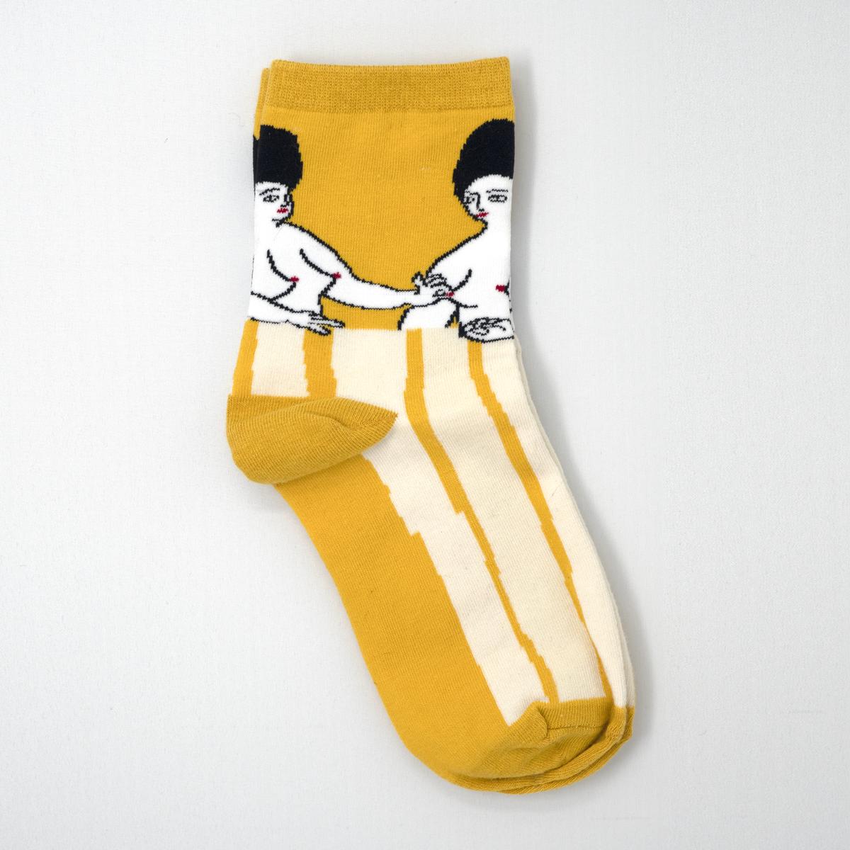 topless women socks close front