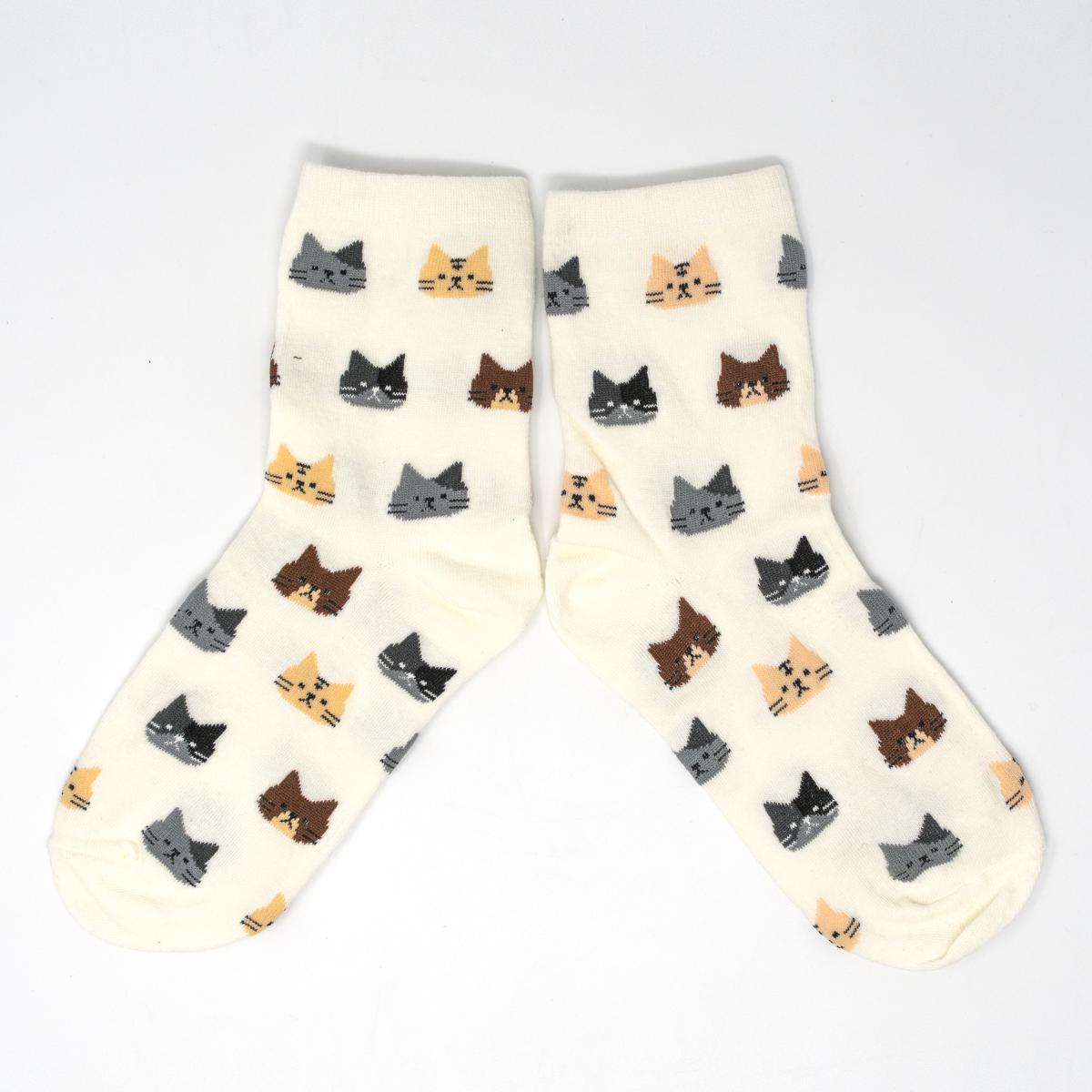 general white cat socks