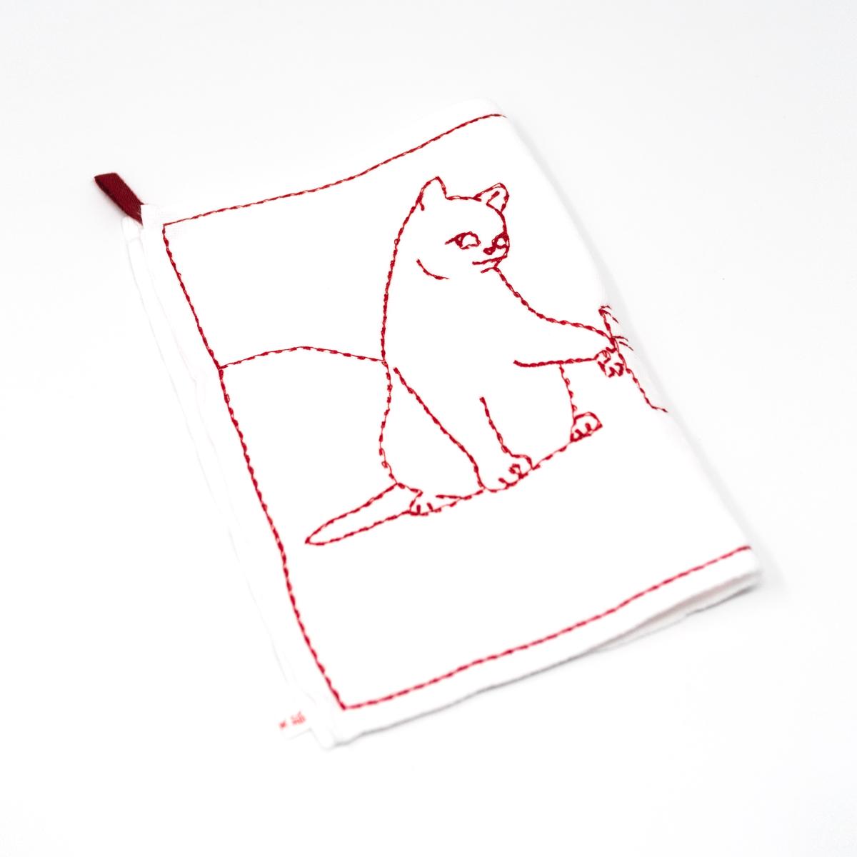 kyototo cat dishcloth folded side