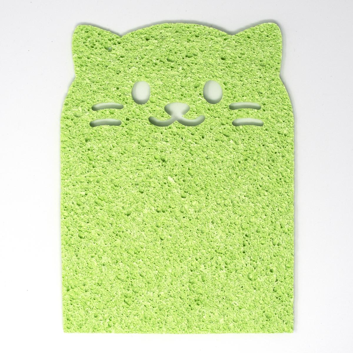 general green cat sponge