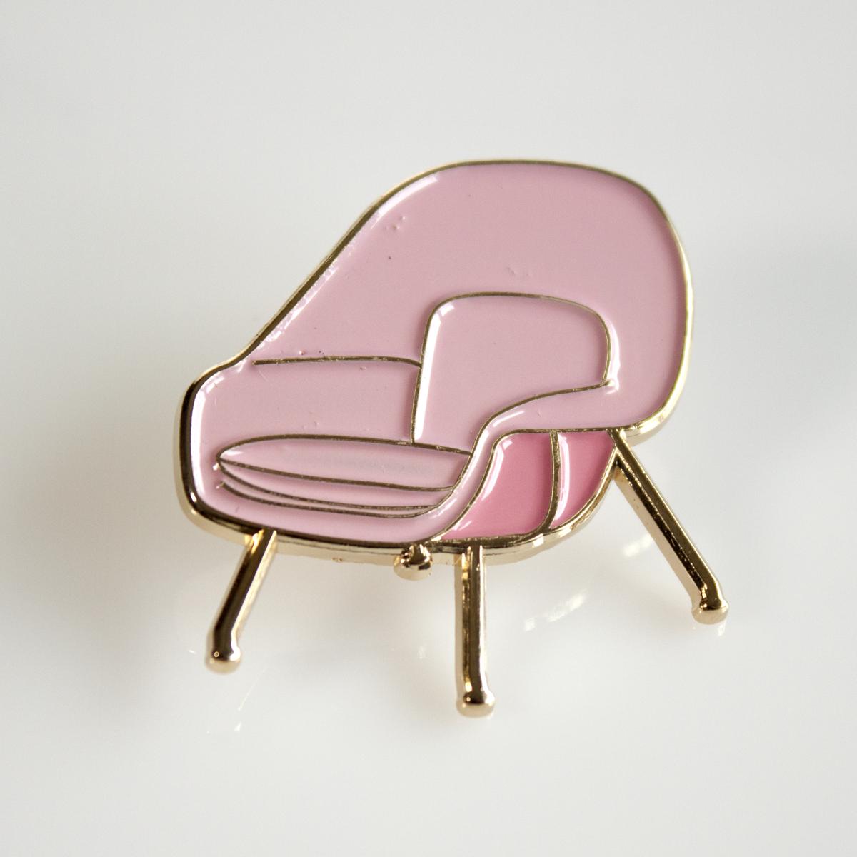 mid mod pin pink chair