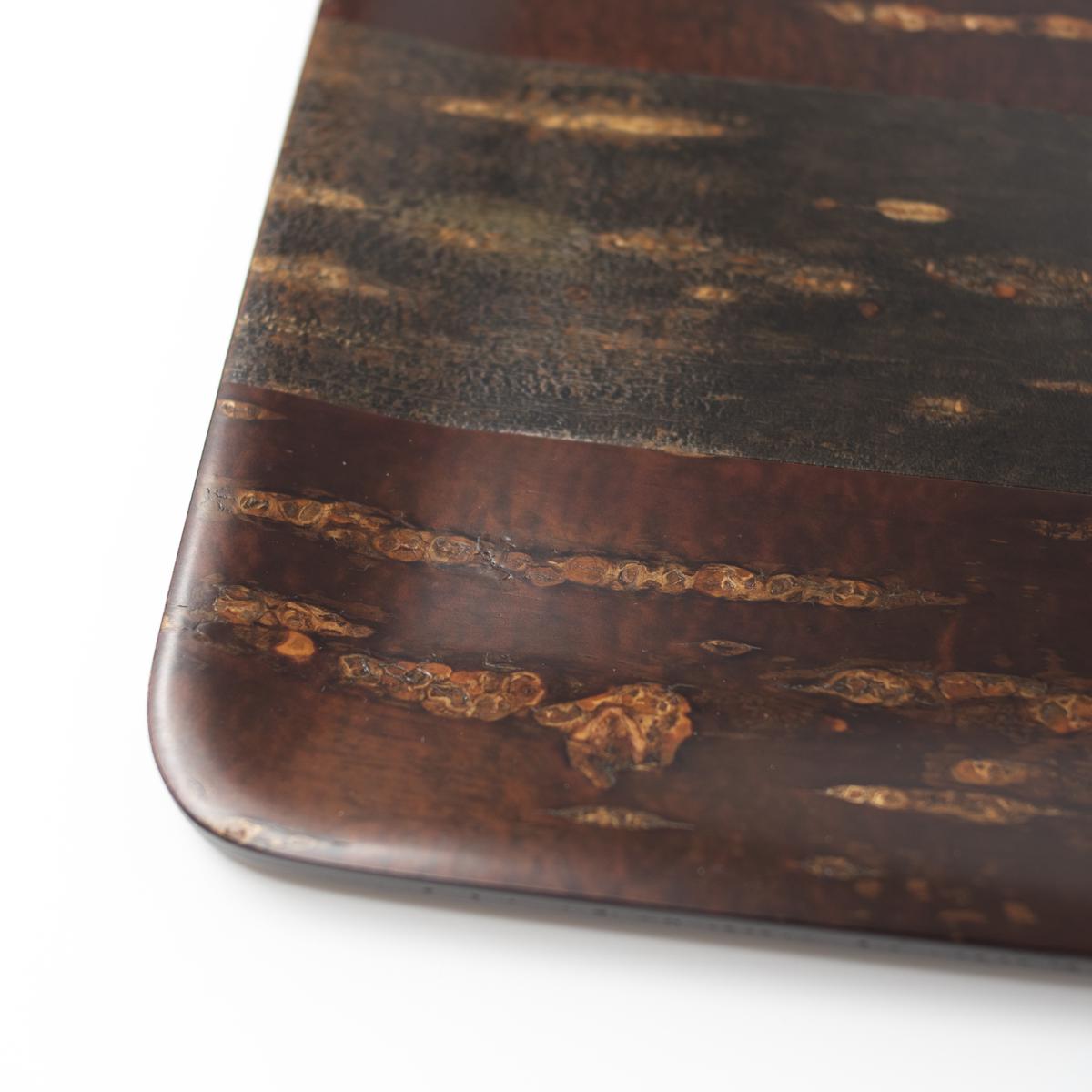 Tomioka brown tray closeup