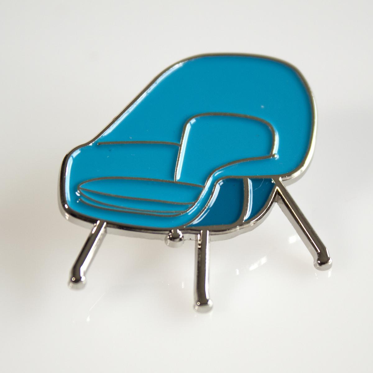 mid mod pin blue chair