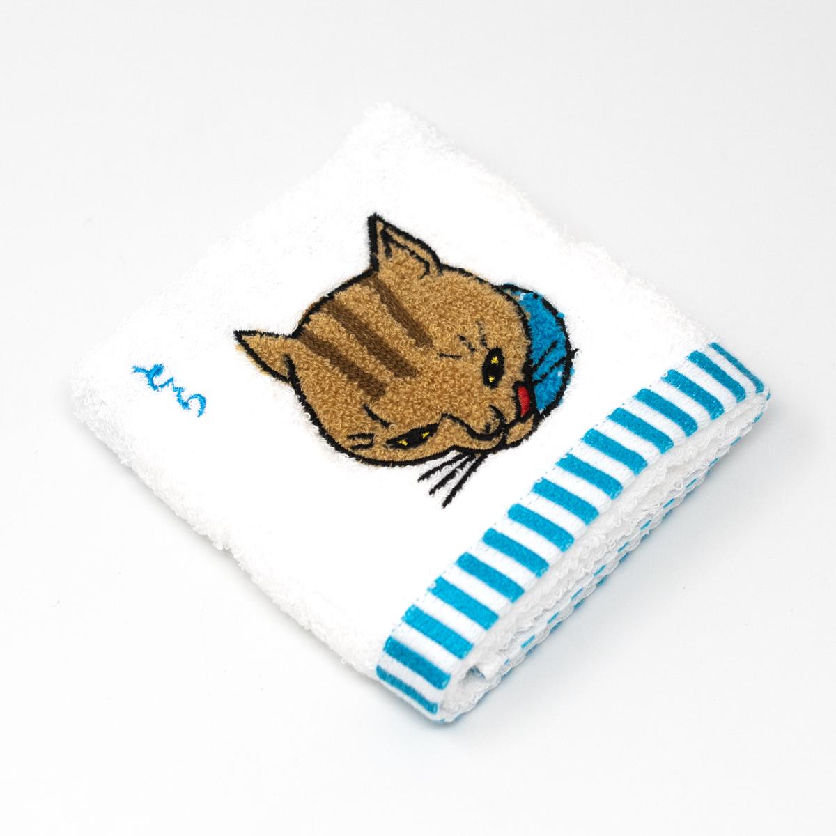 kyototo cat hand towel top angle