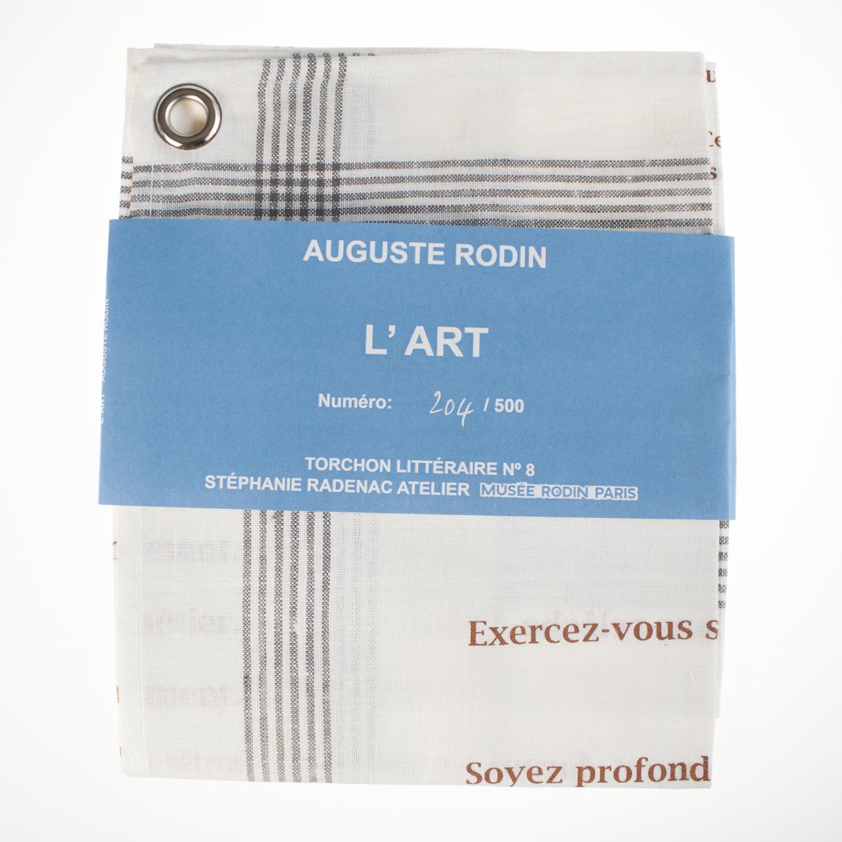 rodin l art tea towel flat