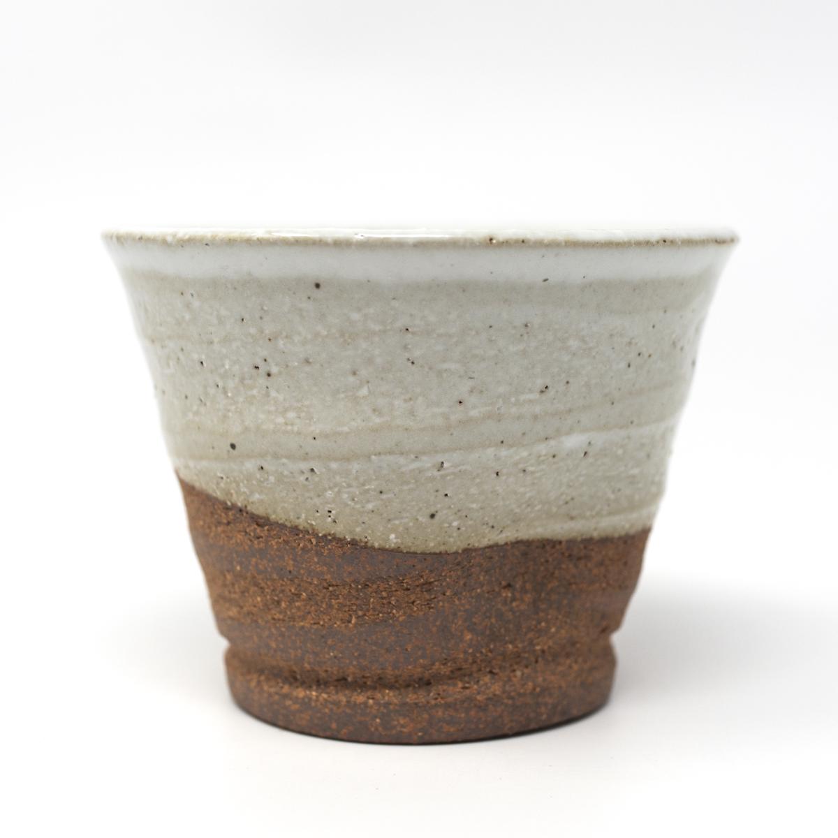 general ceramics white brown cup side