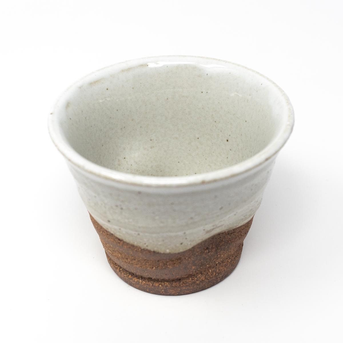 general ceramics white brown cup top side