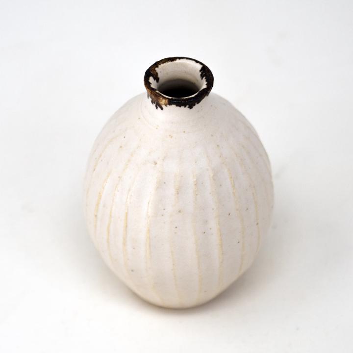 cream vase top angle