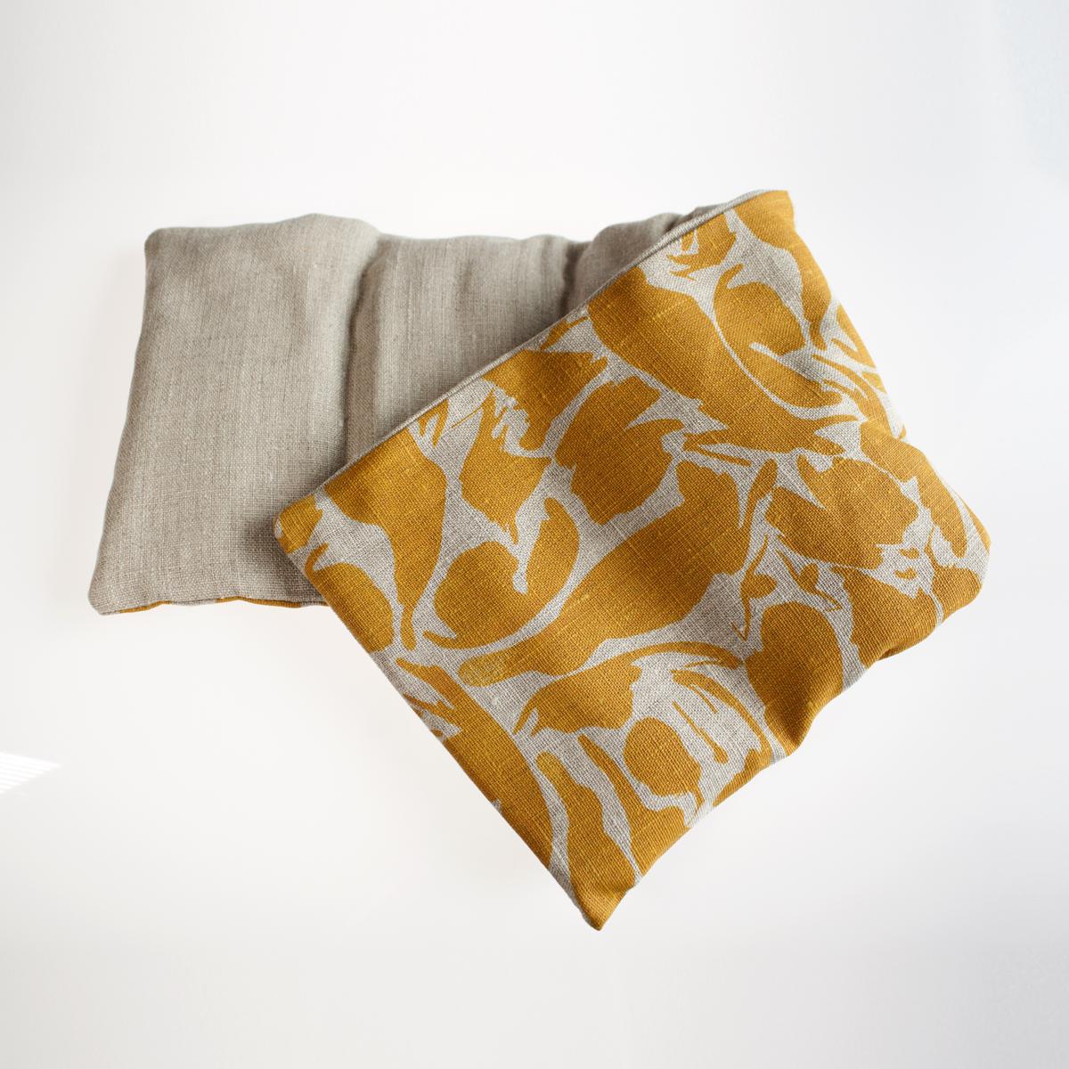 yellow eye pillow folded