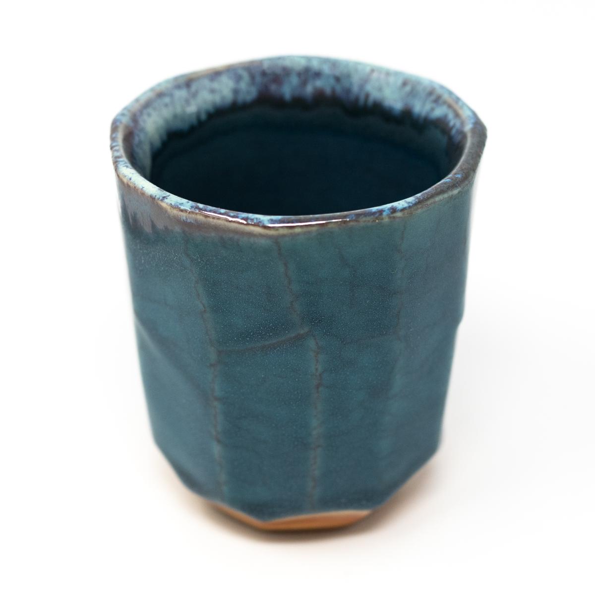 general ceramics blue cup top side