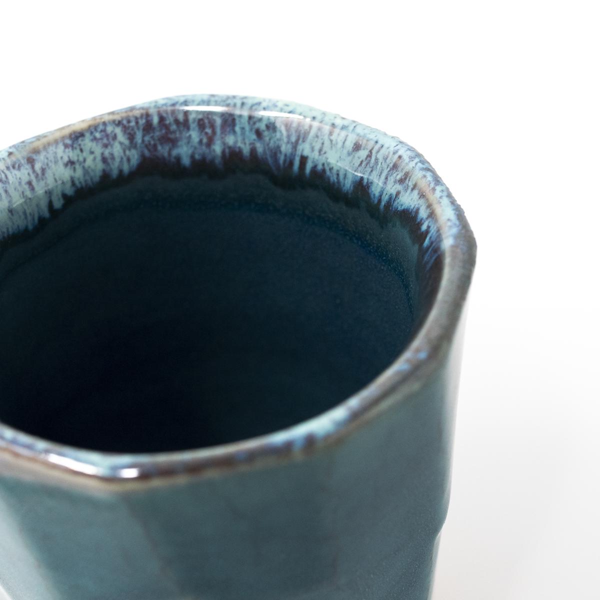 general ceramics blue cup closeup