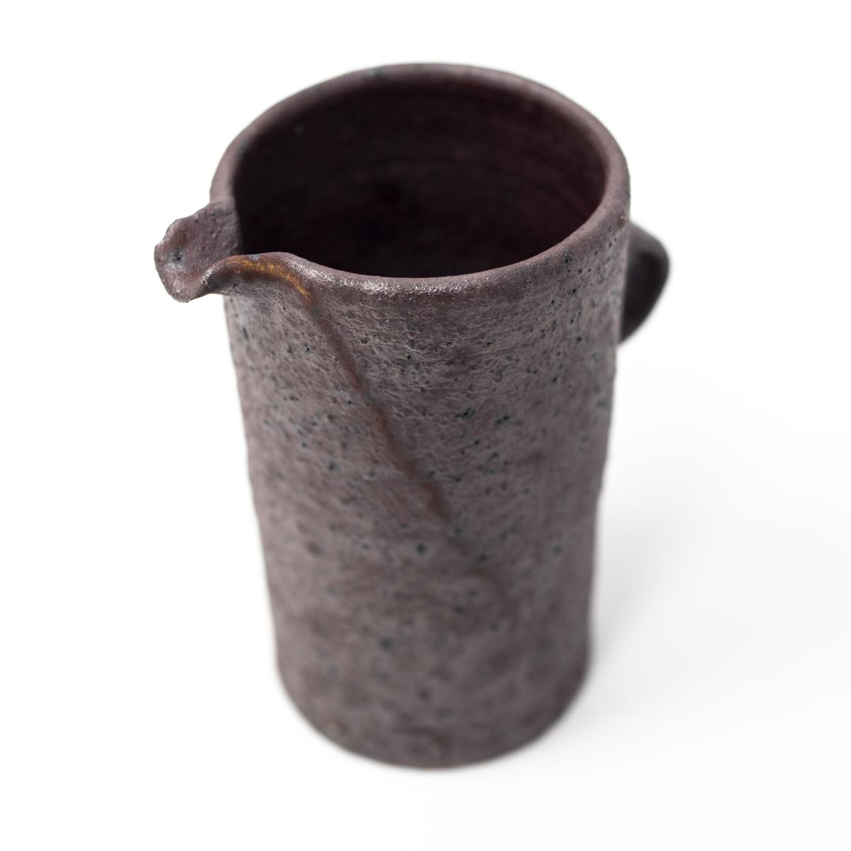 Fumie Suzuki ceramics dark jug top angle