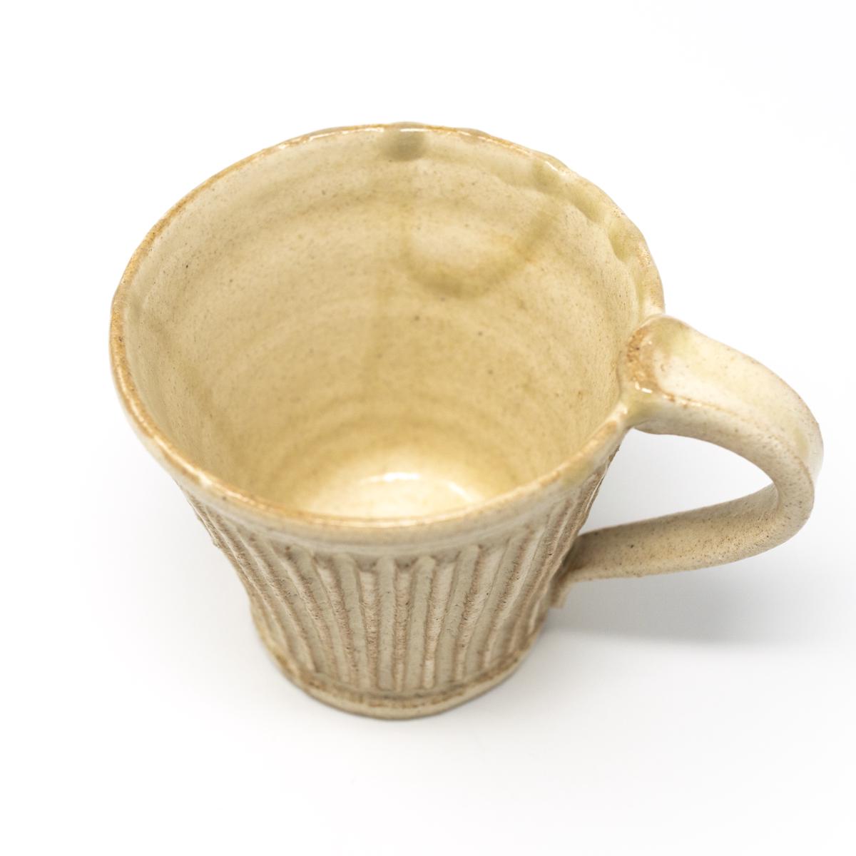 mashiko cream coffee mug top angle