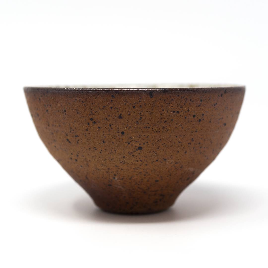 lisa armour brown small ceramic bowl side