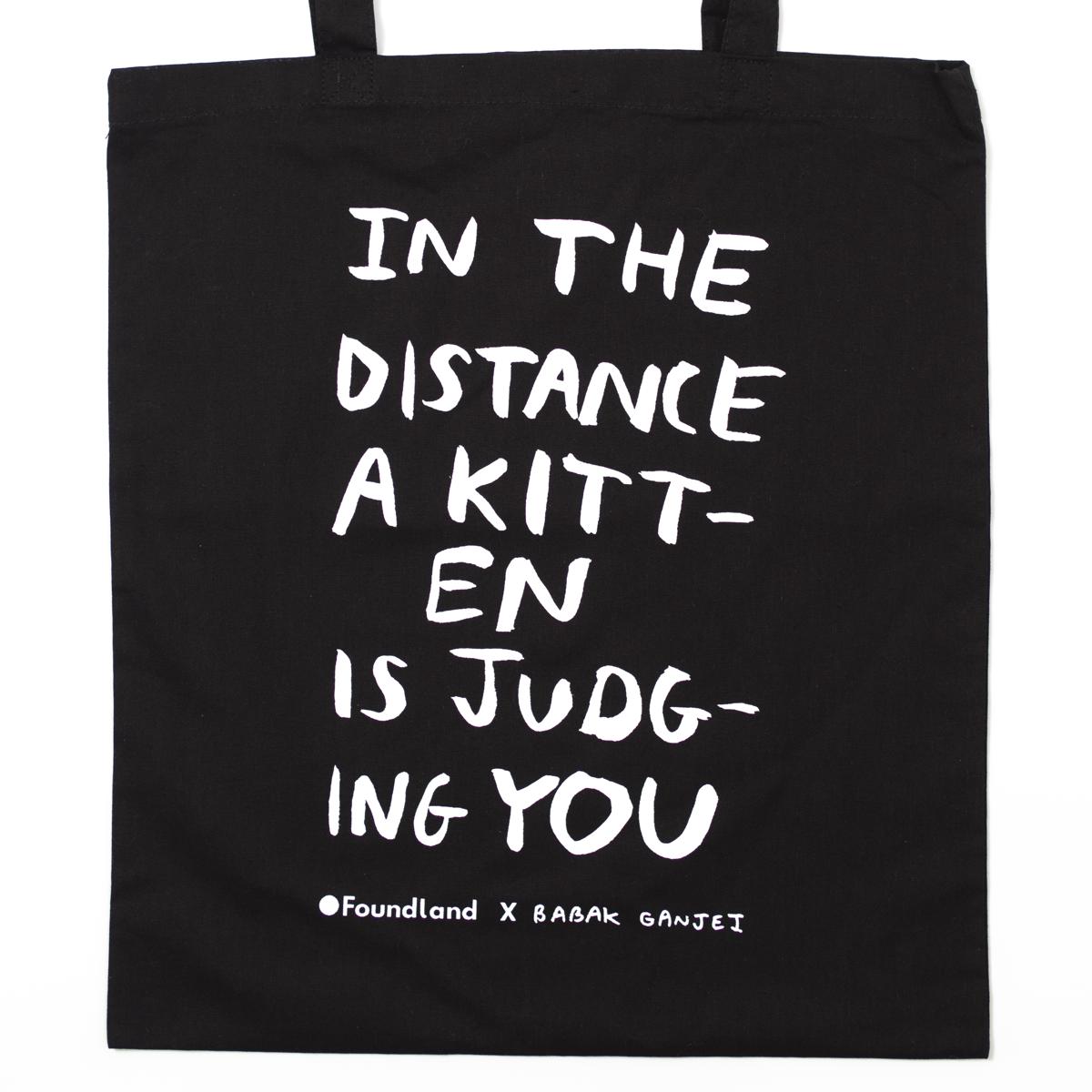babak kitten tote black