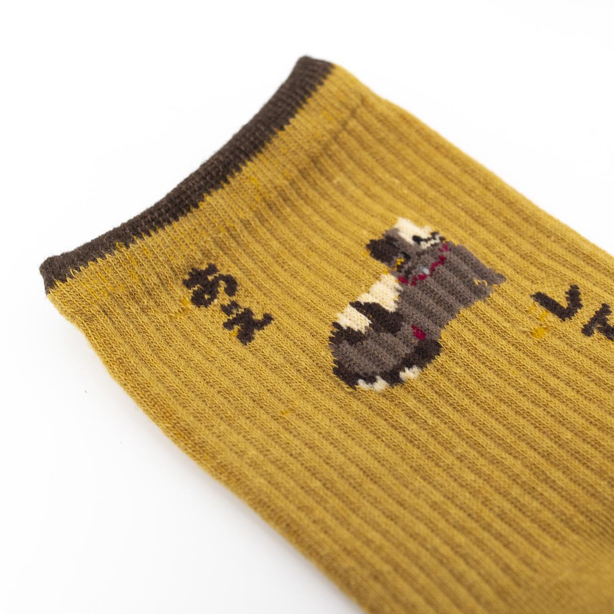 general mustard cat socks closeup