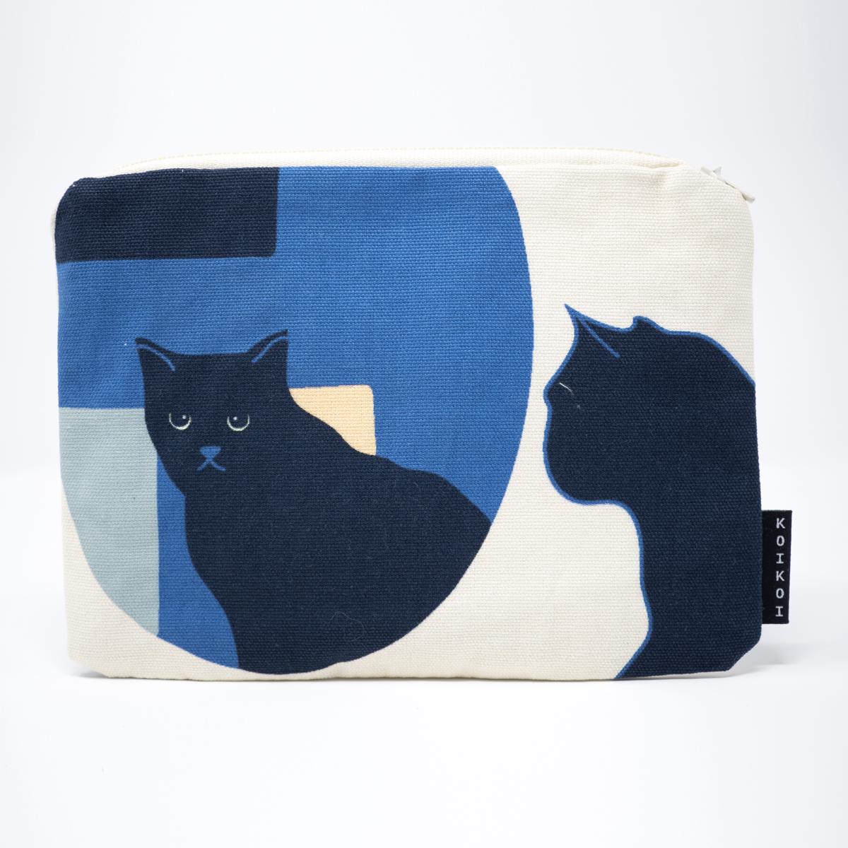 cat purse blue mirror front