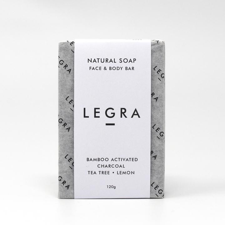 legra soap charcoal tea tree lemon
