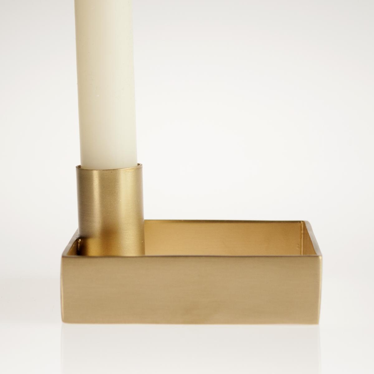brass candlestick holder side