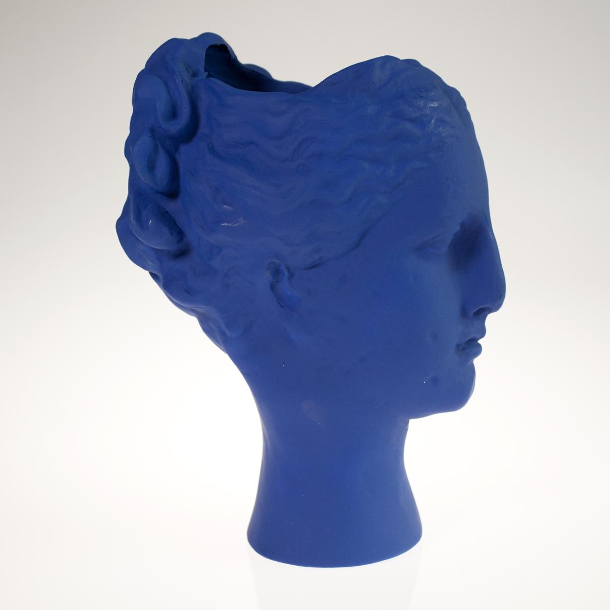 blue woman head side