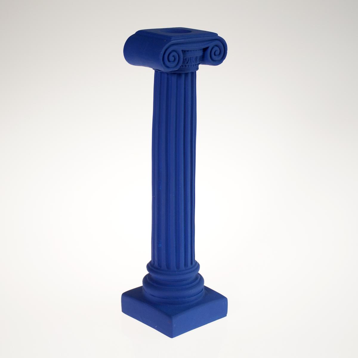 blue candlestick holder