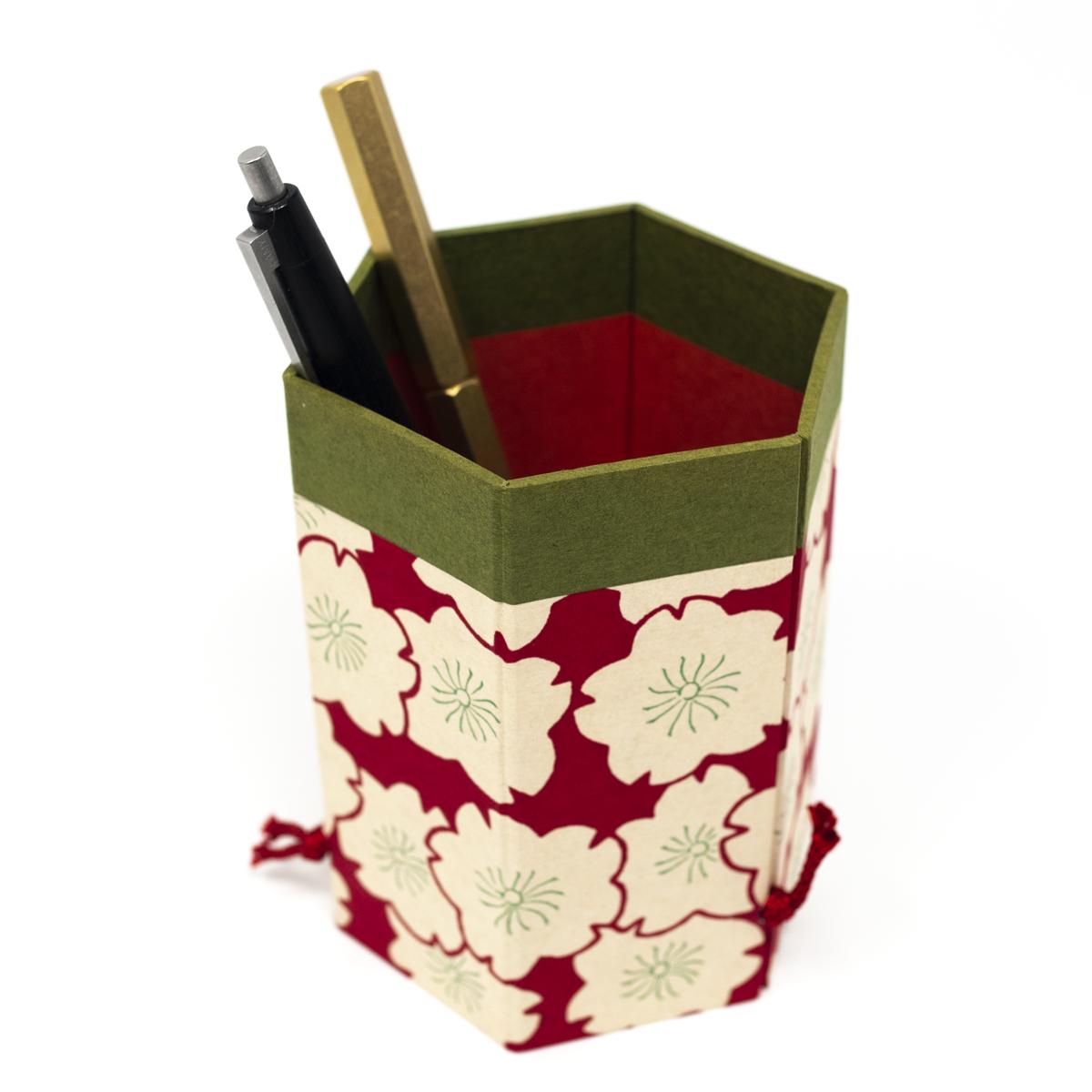 haibara red pen pot pens