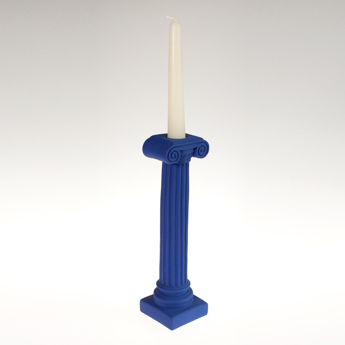 blue candlestick holder full
