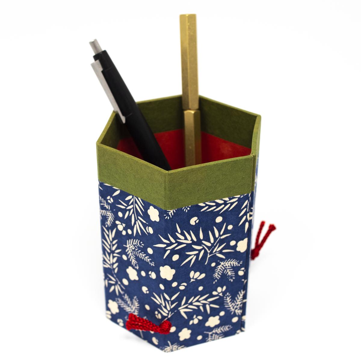 haibara blue pen pot pens