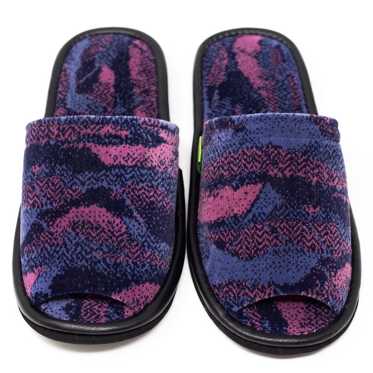 kawauchi train slippers purple front top angle