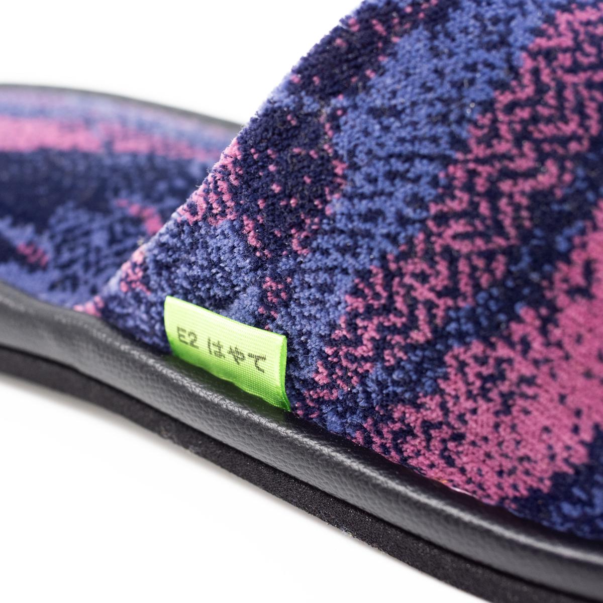 kawauchi train slippers purple closeup end
