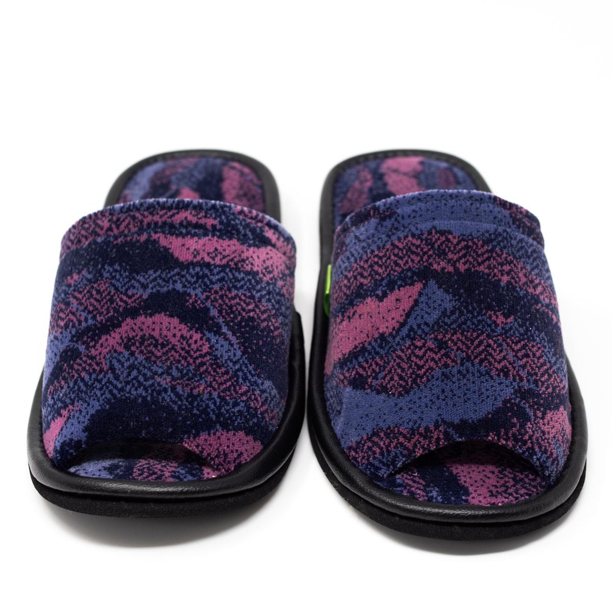 kawauchi train slippers purple front low angle