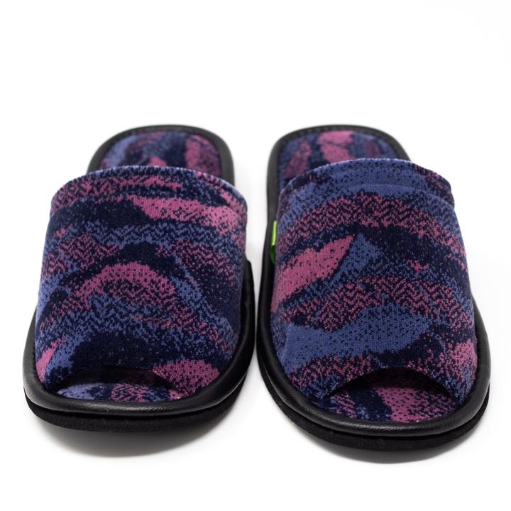 kawauchi train slippers purple front low angle