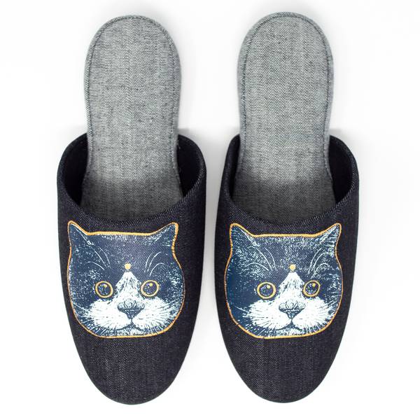 Image of Fuji-Tama Chan Cat Slippers: Blue
