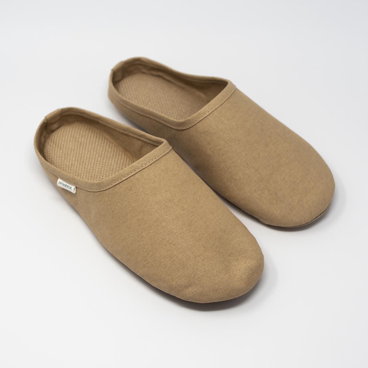 brown slippers top angle