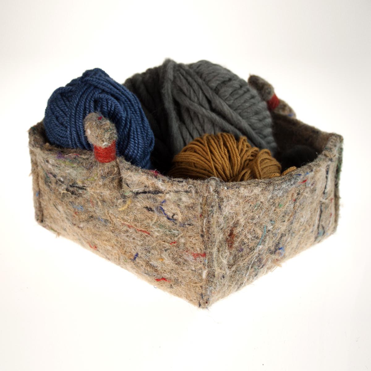 medium square basket full