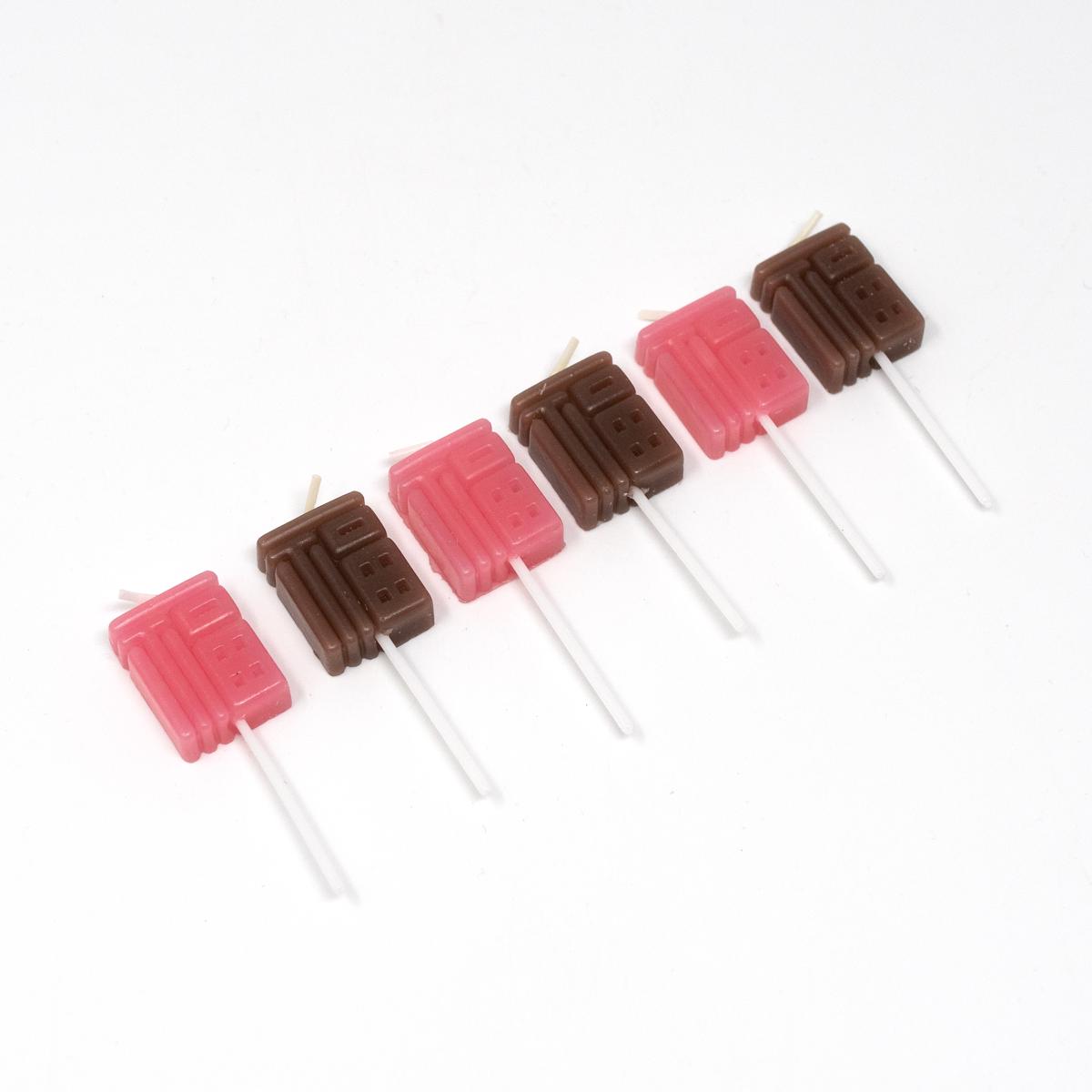 korean pink brown candles open