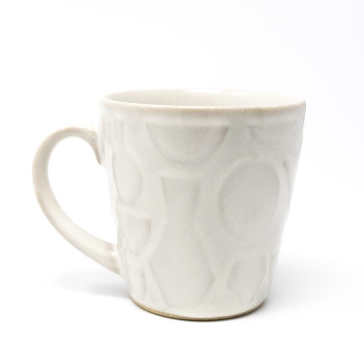 mashiko white mug closeup