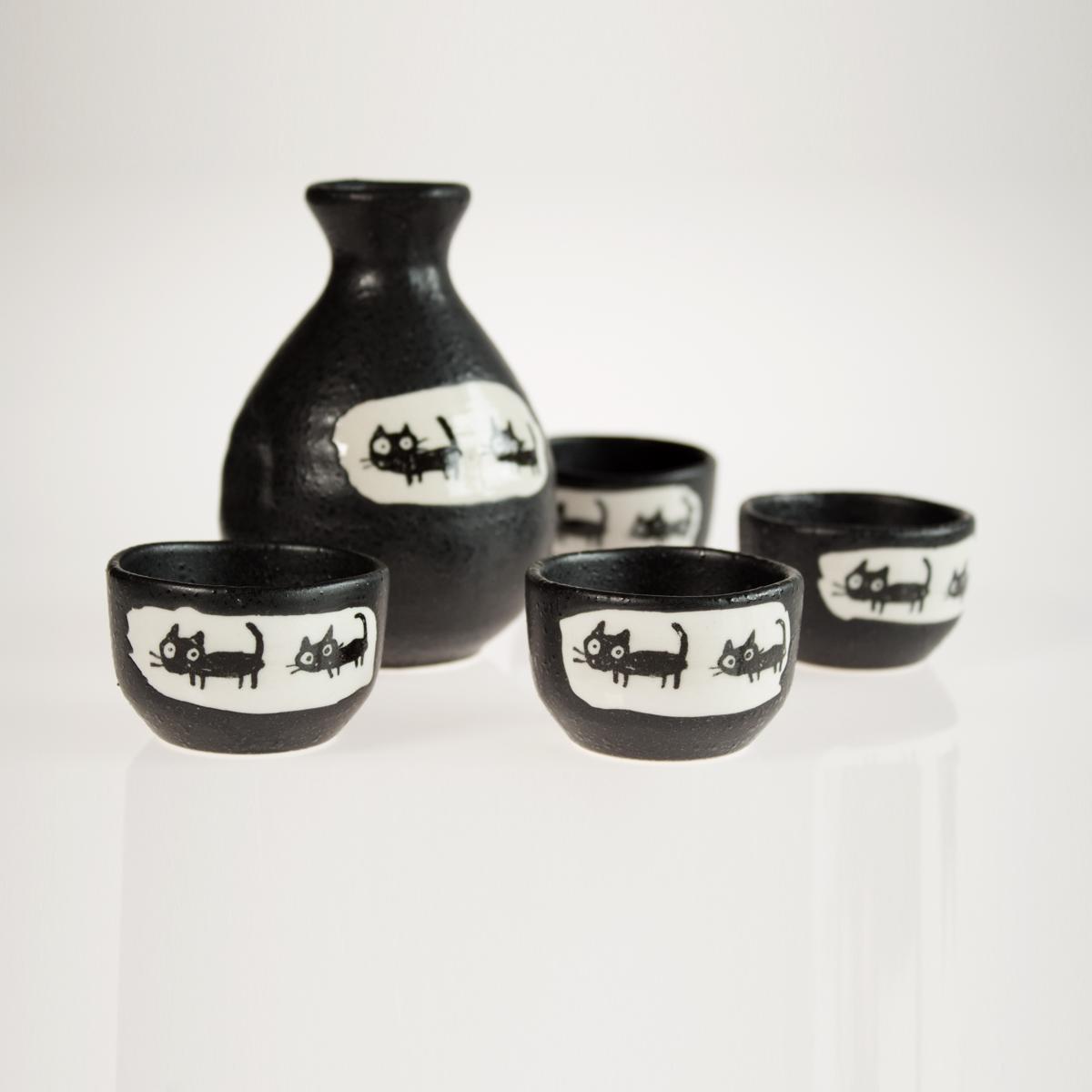 cat sake set wide