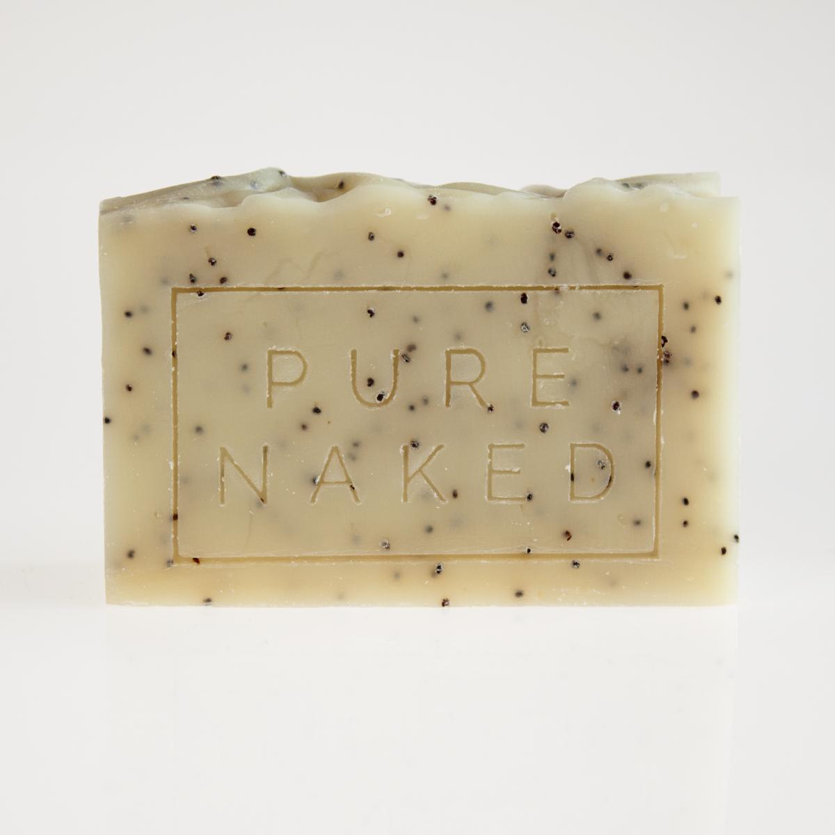 pure naked soap china clay poppy seed front