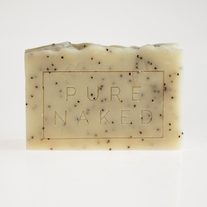 pure naked soap china clay poppy seed front