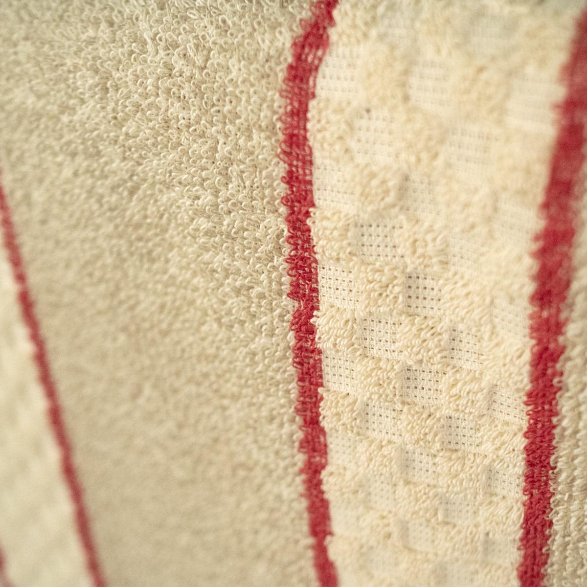 red towel rail close fabric