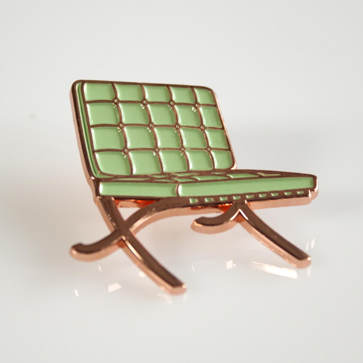 mid mod pin green chair