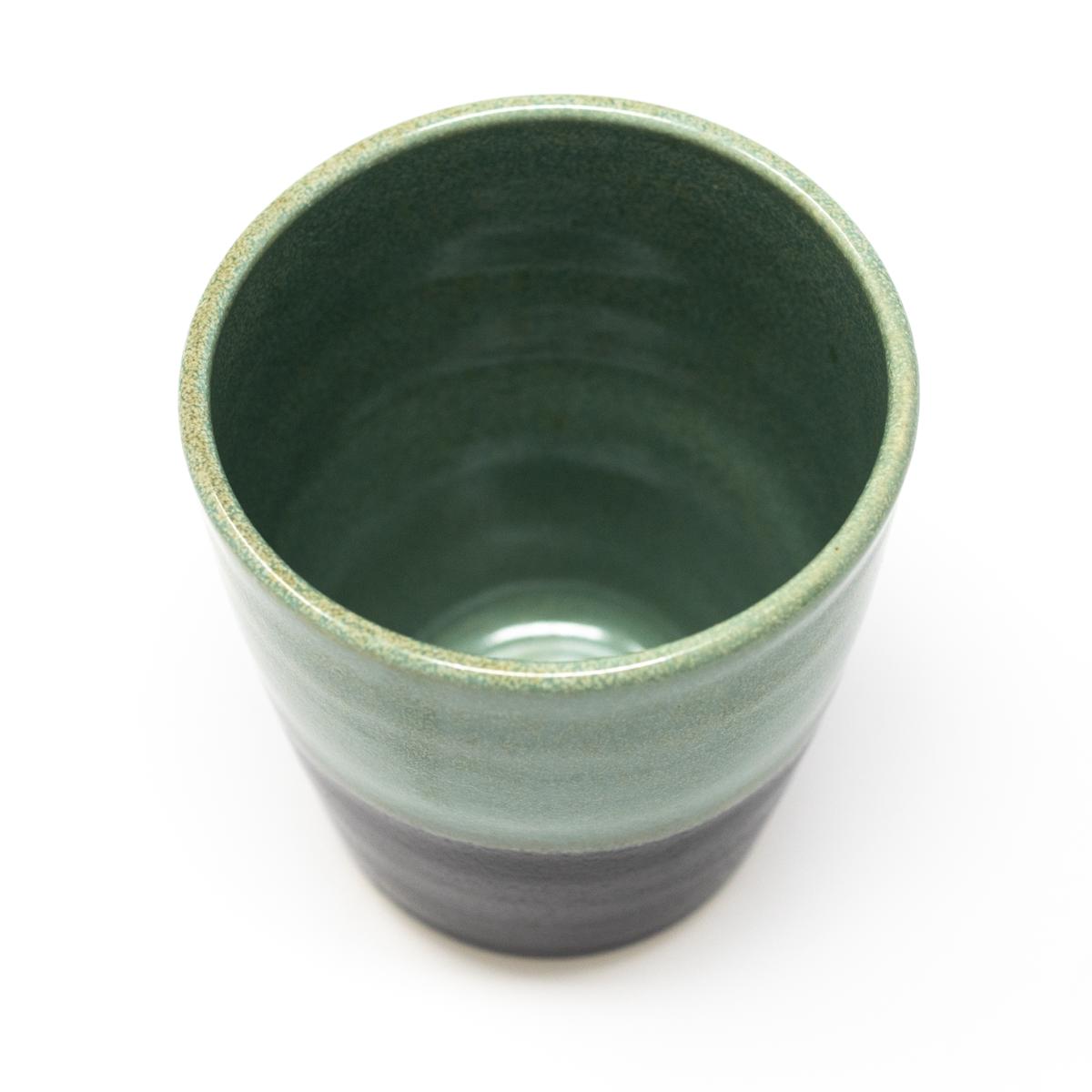 mashiko green black cup top angle