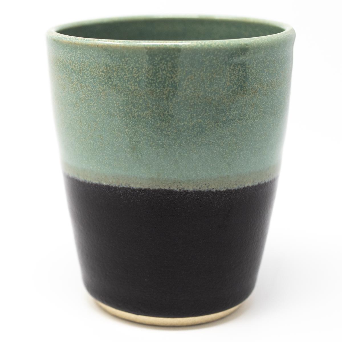 mashiko green black cup closeup