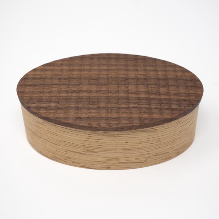 plain wooden oval box shallow