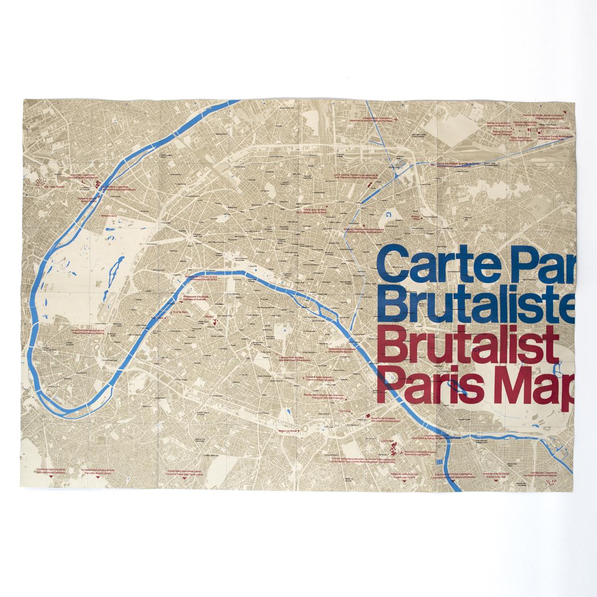 blue crow brutalist paris map open