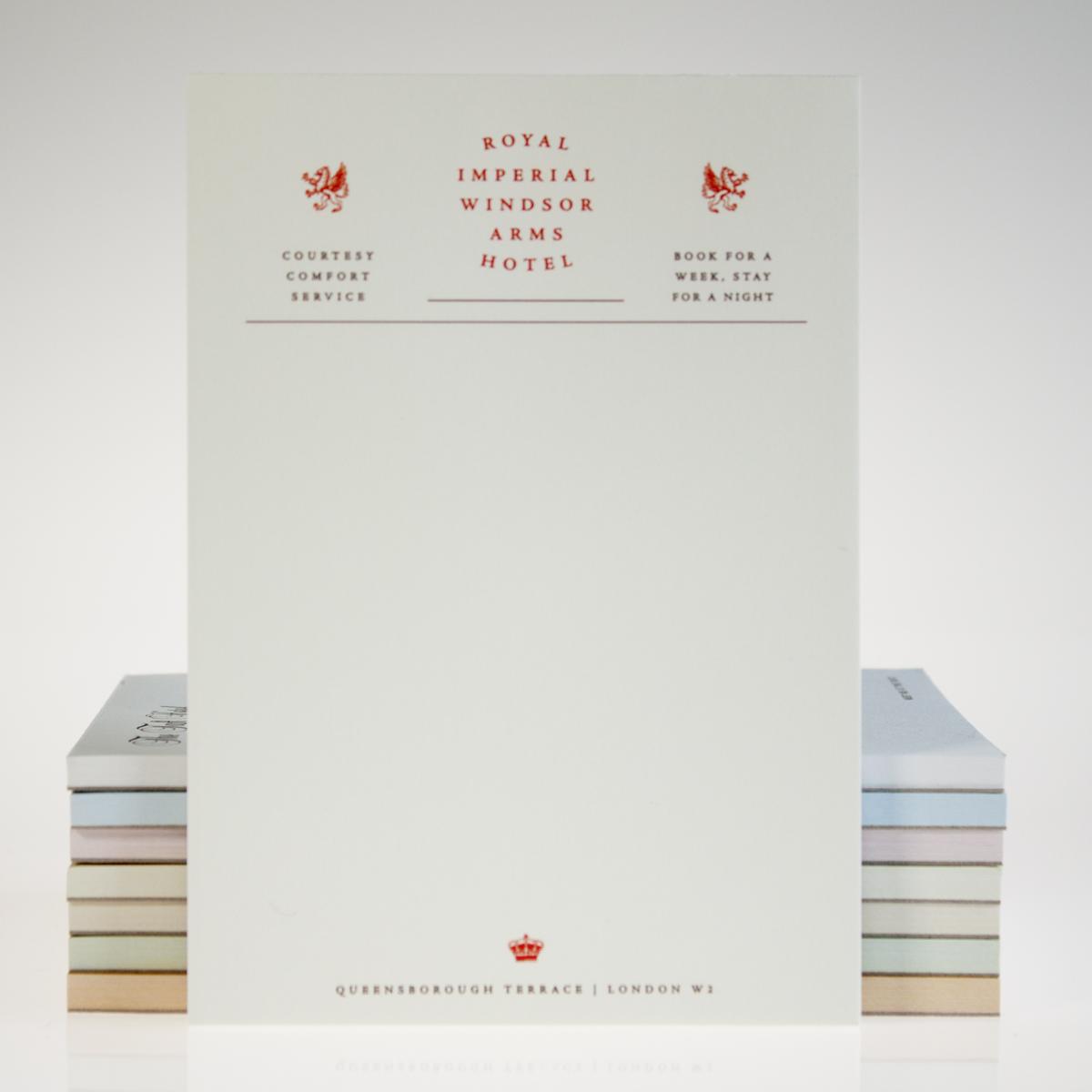 royal imperial windsor arms hotel notepad